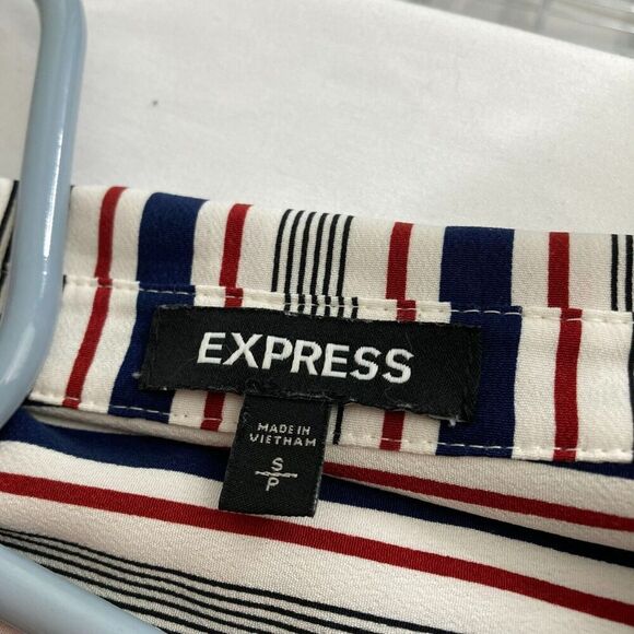 Express Women’s Vertical Striped‎ Classic Career Button-Up Shirt Dress Size S - Picture 2 of 10